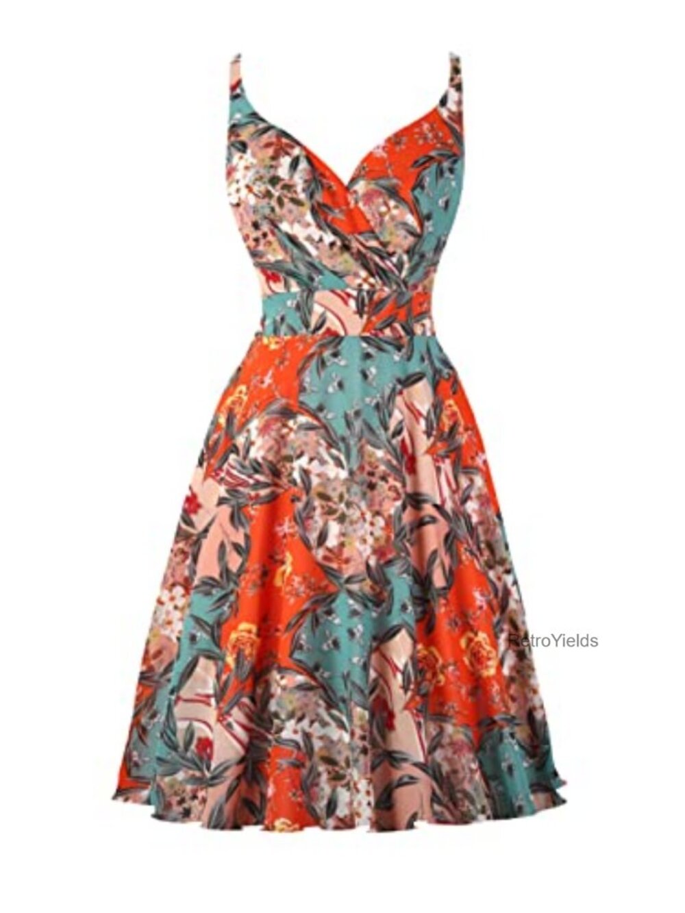 Chiffon V-Neck Cocktail Sundress Sleeveless Knee Length
